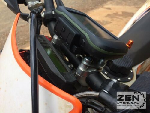 Zen Overland KTM CNC Top Bar Clamp GPS mount Garmin Portrait