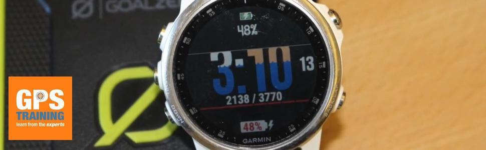 Charging a Garmin GPS watch from a power pack