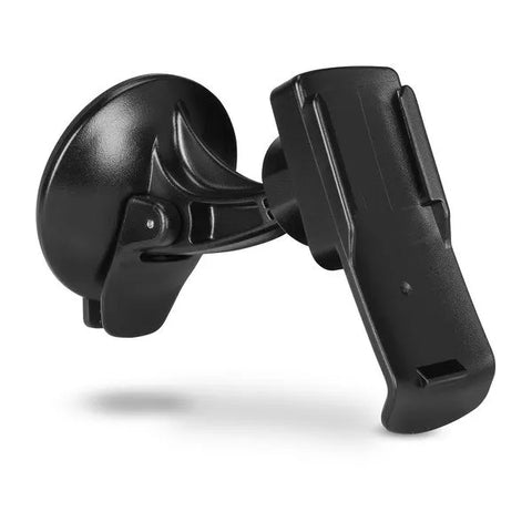 Black car phone mount on a white background