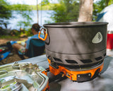 The award-winning Genesis Basecamp System is the ultimate all-in-one backcountry cooking system, stowing neatly into itself and fitting snugly among your gear.